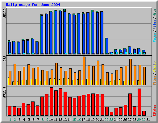 Daily usage for June 2024