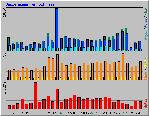 Daily usage for July 2024