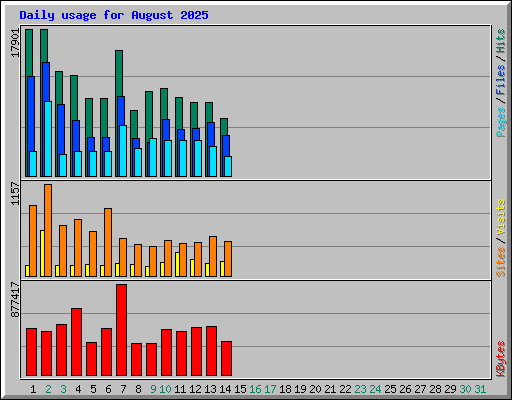 Daily usage for August 2025