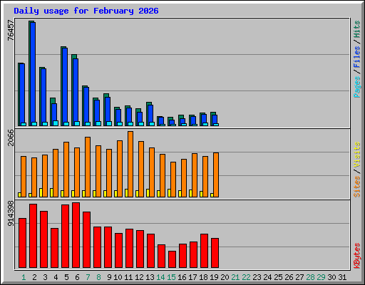 Daily usage for February 2026