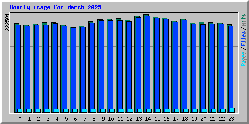 Hourly usage for March 2025