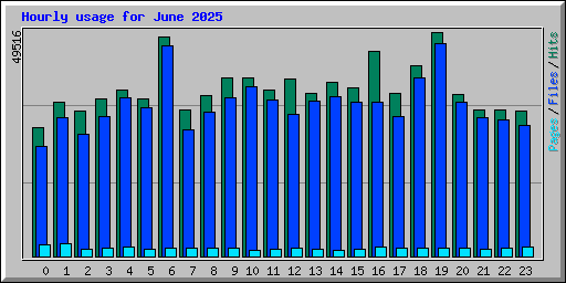 Hourly usage for June 2025